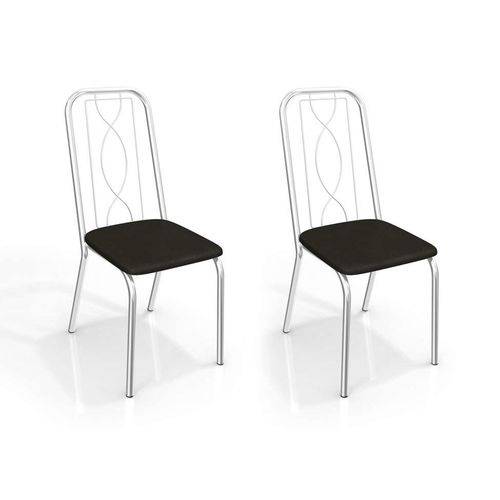 Conjunto com 2 Cadeiras Viena Corino Preto