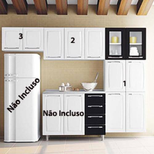 Conjunto Cozinha 3 Peças Itatiaia Criativa - Max Ii - Branco com Preto