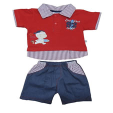 Conjunto Curto Bebê Menino Camisa e Shorts |Doremi Bebê