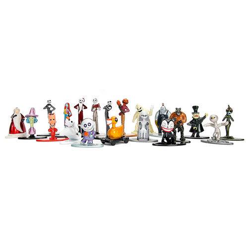 Conjunto de 20 Mini Figuras - Metals Nano - Disney - Tim Burton's - Christmas 25 Years - Dtc