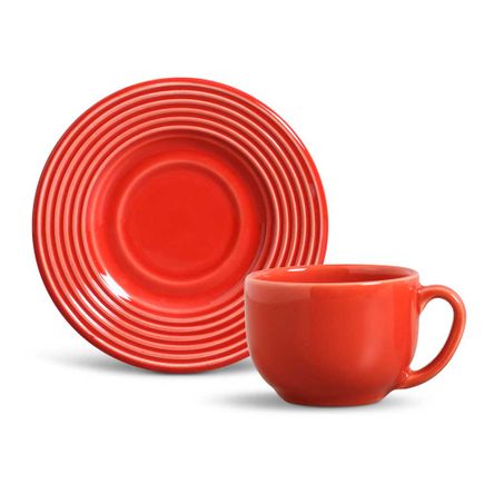 Conjunto de 06 Xícaras Chá Argos Vermelho