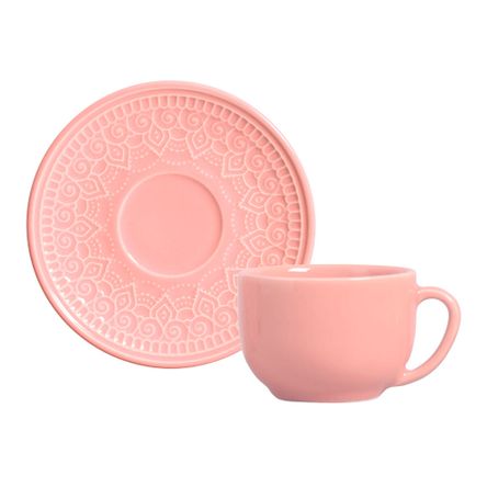 Conjunto de 06 Xícaras de Chá Agra Rosa