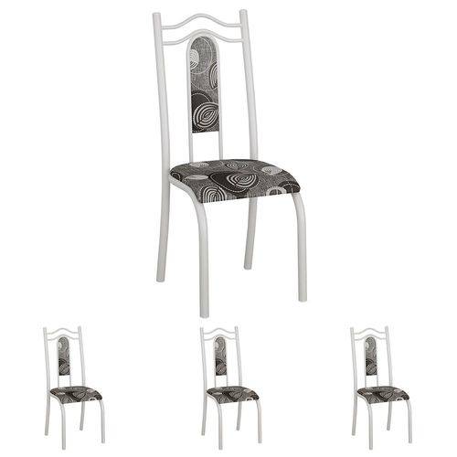 Conjunto de 4 Cadeiras 620/15 Madmelos Branco / Folha