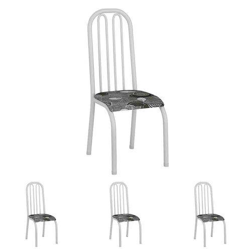 Conjunto de 4 Cadeiras 260/15 Madmelos Branco / Folha