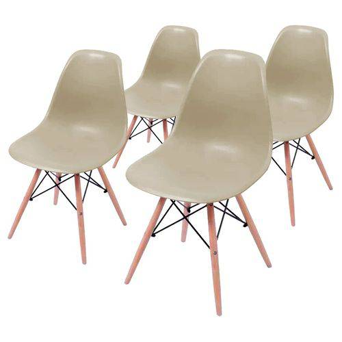 Conjunto de 4 Cadeiras de Jantar Eames Wood Fendi ÓR