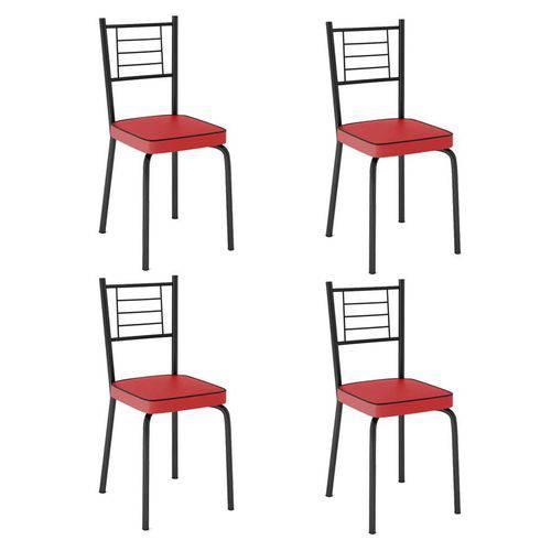 Conjunto de 4 Cadeiras Juliana Vermelha
