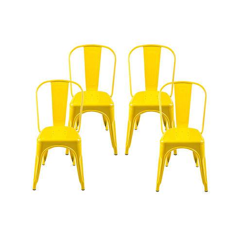 Conjunto de 4 Cadeiras Tolix Amarela