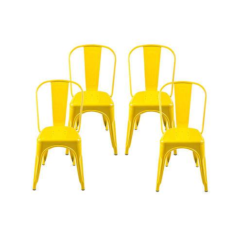 Conjunto de 4 Cadeiras Tolix Amarela