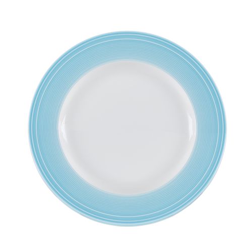 Conjunto de 4 Pratos para Sobremesa em Porcelana Azul 21cm Breeze Kenya