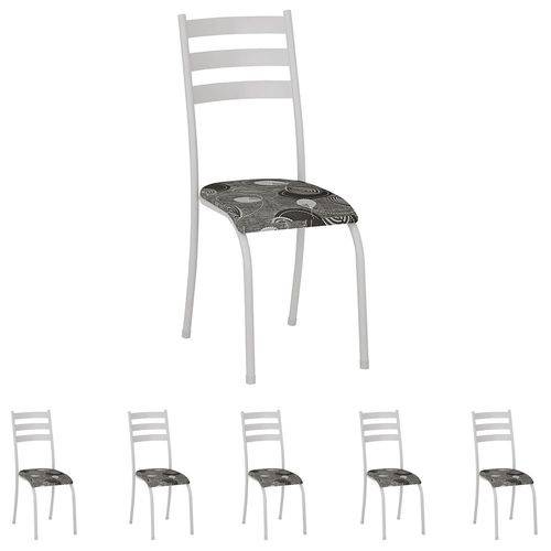 Conjunto de 6 Cadeiras 591/15 Madmelos Branco / Folha