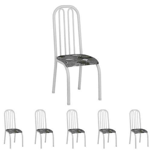 Conjunto de 6 Cadeiras 260/15 Madmelos Branco / Folha