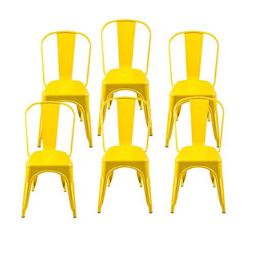 Conjunto de 6 Cadeiras Tolix Amarela