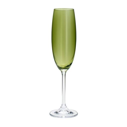 Conjunto de 6 Taças de Cristal para Champagne 220ml Greenery Bohemia