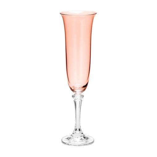 Conjunto de 6 Taças de Cristal para Champagne 175ml Rose Bohemia