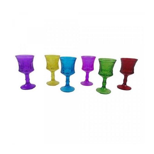 Conjunto de 6 Taças de Vidro Coloridas Bon Gourmet