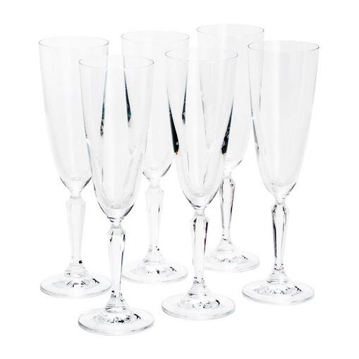 Conjunto de 6 Taças para Champagne em Vidro Ivana Rona