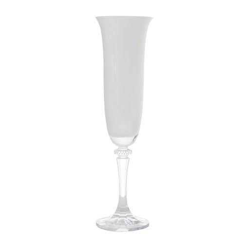 Conjunto de 6 Taças para Champagne em Vidro Kleopatra Branco Bohemia