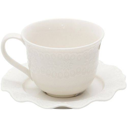 Conjunto de 6 Xícaras para Chá em Porcelana Branca 200ml Princess 8162 Lyor