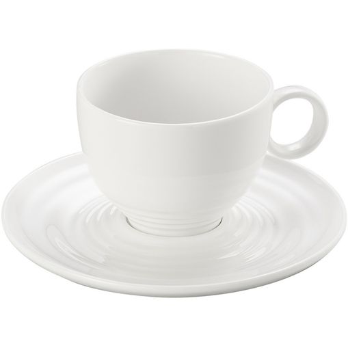 Conjunto de 6 Xícaras para Chá em Porcelana Branca 180ml Wave 8102 Lyor