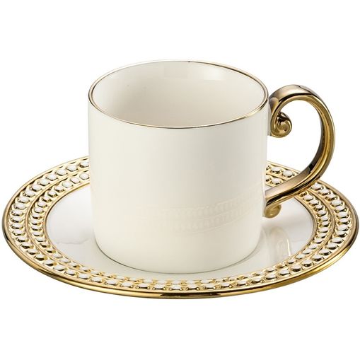 Conjunto de 6 Xícaras para Chá em Porcelana Dourada 220ml Charme 8123 Lyor