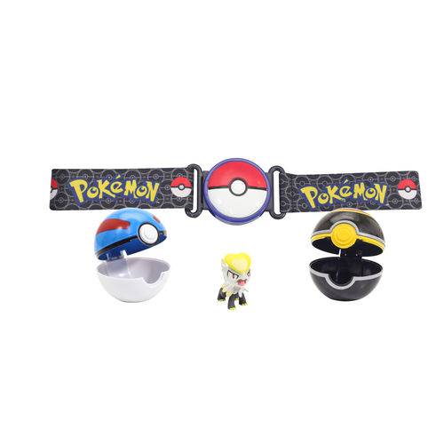 Conjunto de Ação - Pokémon - Cinto Porta Pokébolas - Pikachu