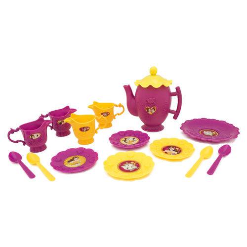 Conjunto de Acessórios - Bule Jogo de Chá - 13 Peças - Disney - Princesas - a Bela e a Fera - Toyng
