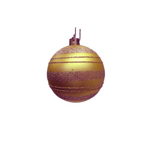 Conjunto de Bolas de Natal Dourada 7cm 6 Unidades - Av 09