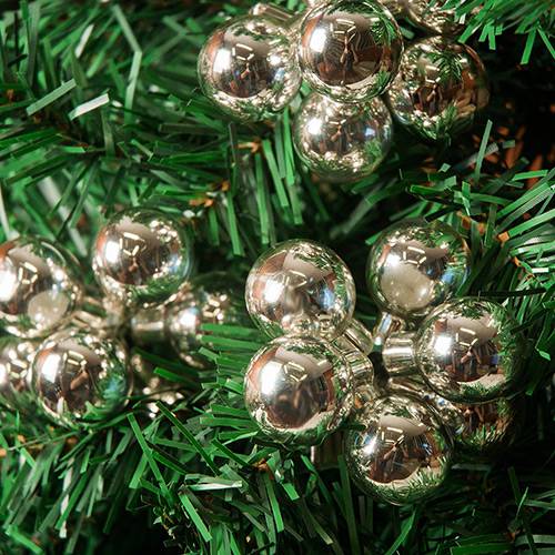 Conjunto de Bolas Lisas Cachos (6 Bolas em 4 Cachos) Prata - Orb Christmas