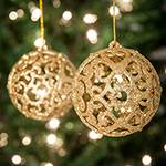 Conjunto de Bolas Vazadas Dourada 6 Peças 6cm - Orb Christmas