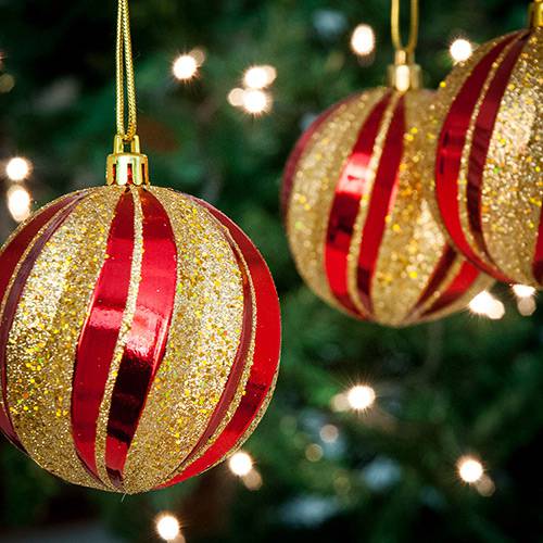 Conjunto de Bolas Vermelho e Dourado 6 Peças 8cm - Orb Christmas
