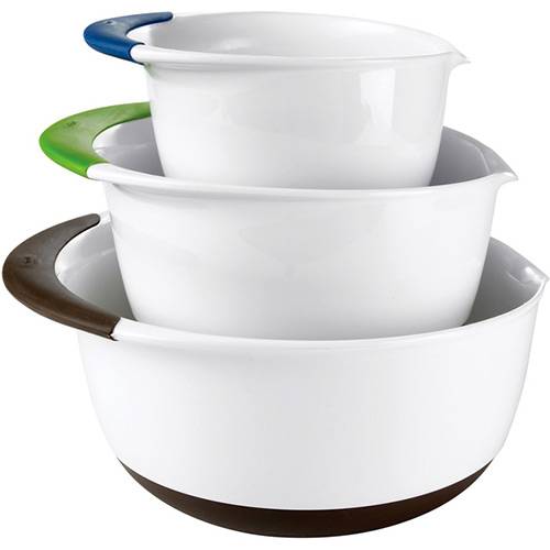 Conjunto de 3 Bowls em Plástico Branco - Oxo