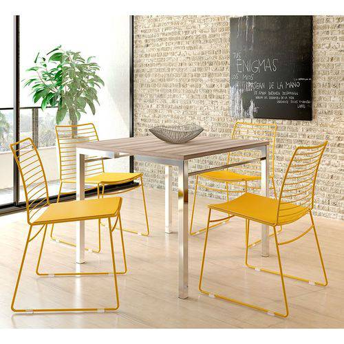 Conjunto de 2 Cadeiras 1712 – Carraro - Amarelo Ouro