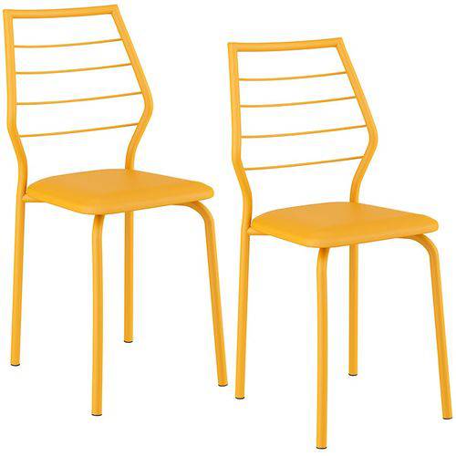 Conjunto de 2 Cadeiras 1716 – Carraro - Amarelo Ouro