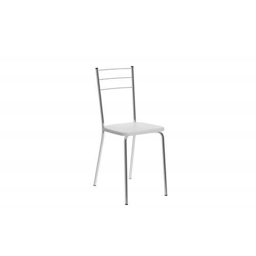 Conjunto de 2 Cadeiras Cromado e Tecido Napa Branco