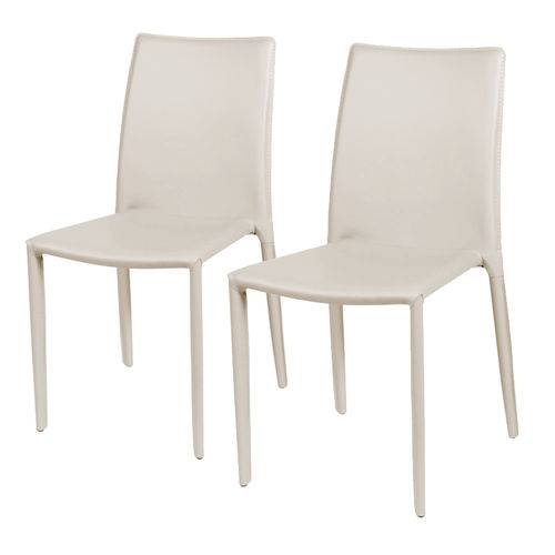 Conjunto de 2 Cadeiras de Jantar Bege Alba ÓR Design