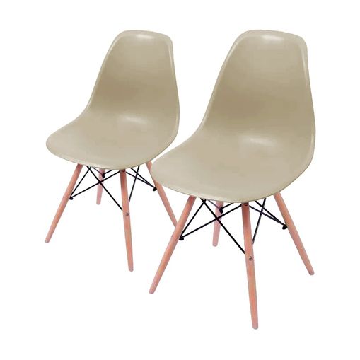 Conjunto de 2 Cadeiras de Jantar Eames Wood Fendi ÓR