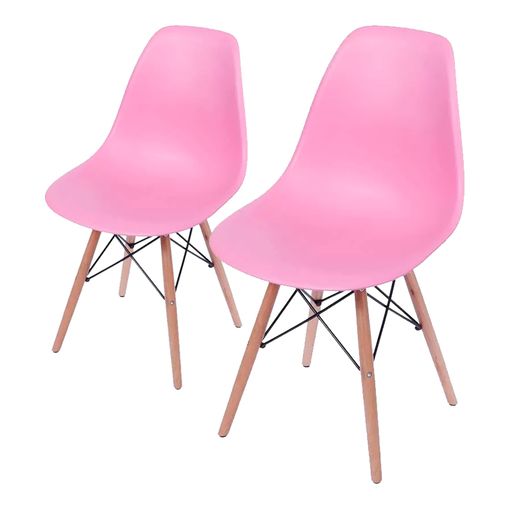 Conjunto de 2 Cadeiras de Jantar Eames Wood Rosa ÓR