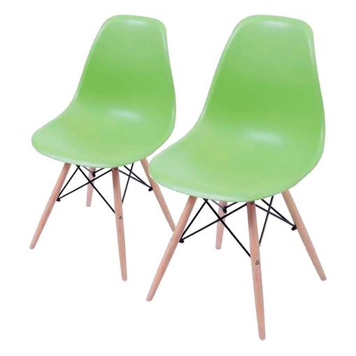 Conjunto de 2 Cadeiras de Jantar Eames Wood Verde ÓR
