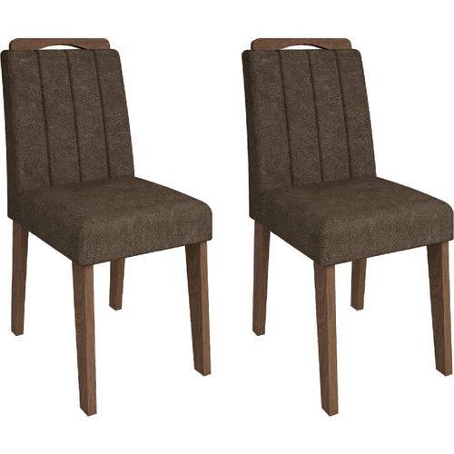 Conjunto de 2 Cadeiras Elisa - Cimol - Savana / Cacau