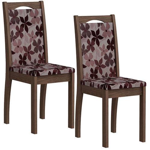 Conjunto de 2 Cadeiras Livia - Cimol - Marrocos / Floral Bordo