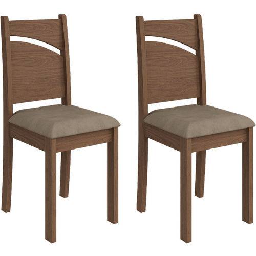Conjunto de 2 Cadeiras Melissa - Cimol - Savana / Suede Marfim