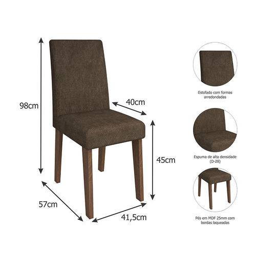 Conjunto de 2 Cadeiras Milena - Cimol - Savana / Cacau
