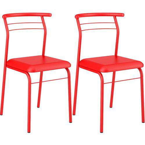 Conjunto de 2 Cadeiras Napa 1708 – Carraro - Vermelho Real