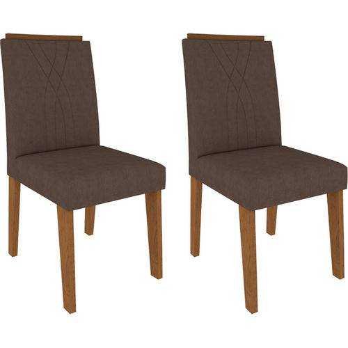 Conjunto de 2 Cadeiras Nicole - Cimol - Savana / Chocolate