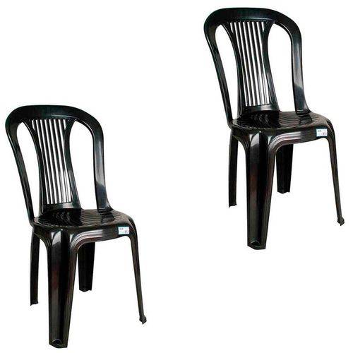 Conjunto de 2 Cadeiras Plásticas Bistrô Preta - Antares