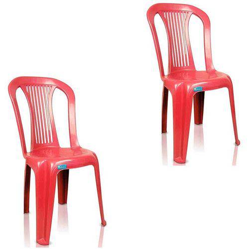 Conjunto de 2 Cadeiras Plásticas Bistrô Vinho - Antares