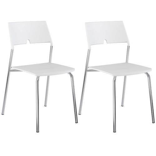 Conjunto de 2 Cadeiras Polipropileno 1711 – Carraro - Branco / Cromada