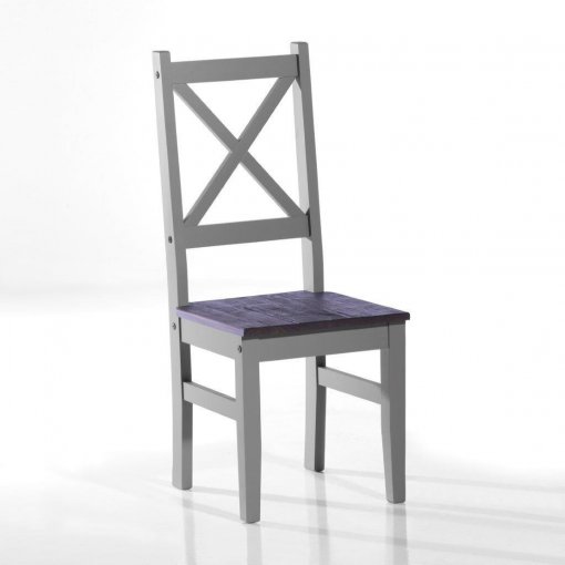 Conjunto de 2 Cadeiras Salvador - Seconique - Madeira e MDF - Cor Cinza Rustico PJ -