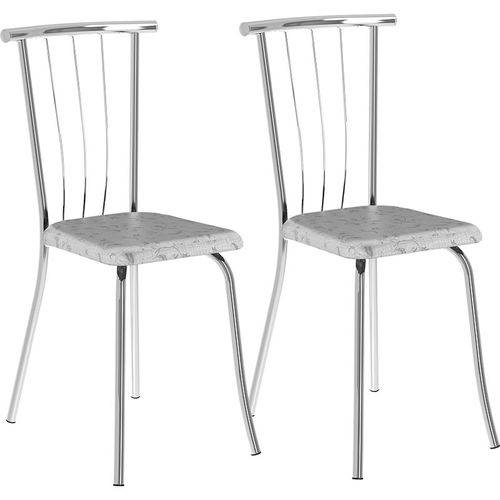 Conjunto de 2 Cadeiras Tecil 154 – Carraro - Branco Fantasia