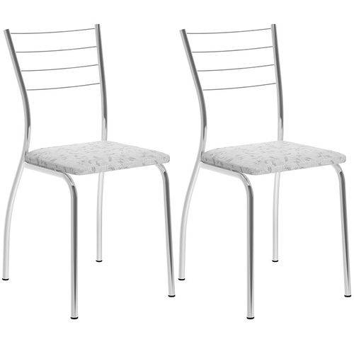 Conjunto de 2 Cadeiras Tecil 1700 – Carraro - Branco Fantasia